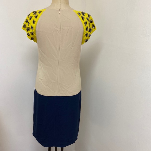 Trina Turk Midtown Stud Shoulder Colorblock Dress. - Picture 5 of 7